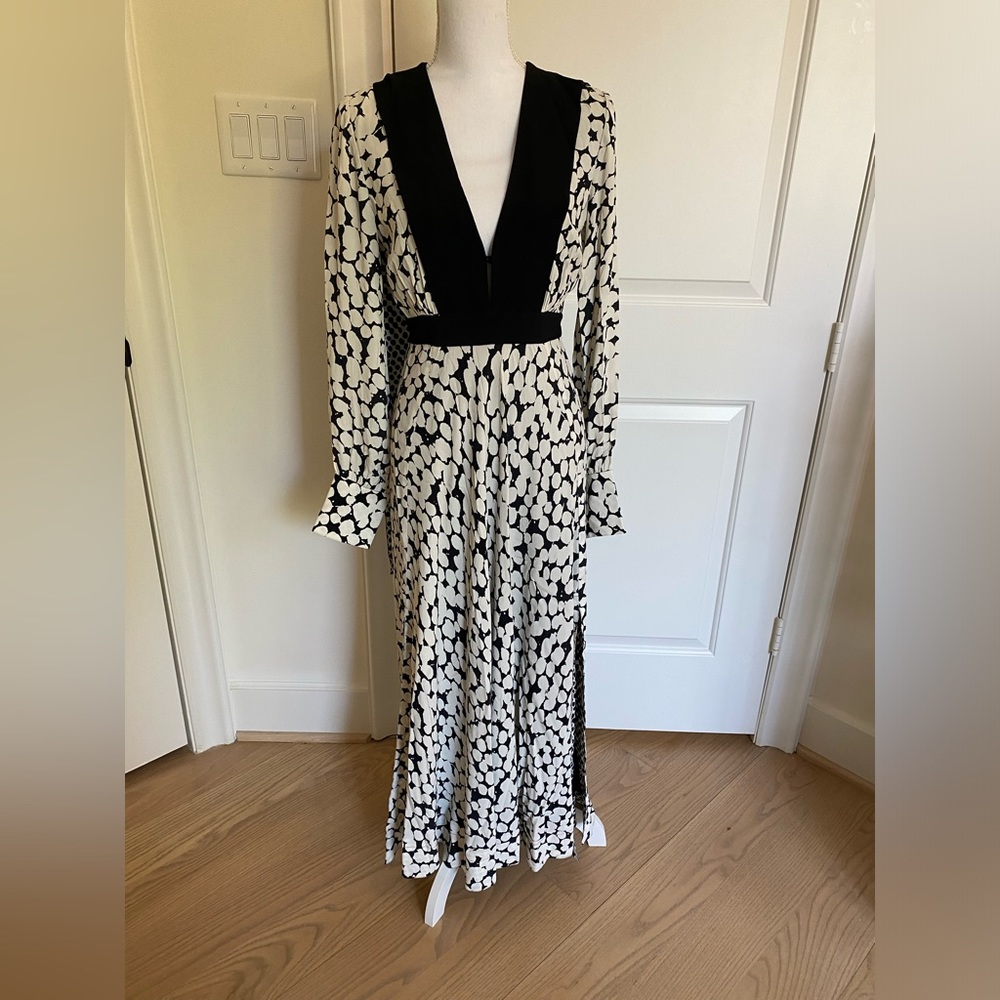 Proenza Schouler Crepe de Chine Dotted Maxi Dress (Size 4)